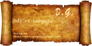 Dóri Gergely névjegykártya